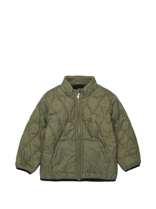 Piumino neonato Diesel Jonionb verde trapuntato con logo Oval D DIESEL KIDS | K00833KXBS2K511